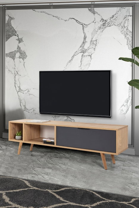 Hanah Home Venüs 3641 Soporte para TV Roble Zafiro y Antracita